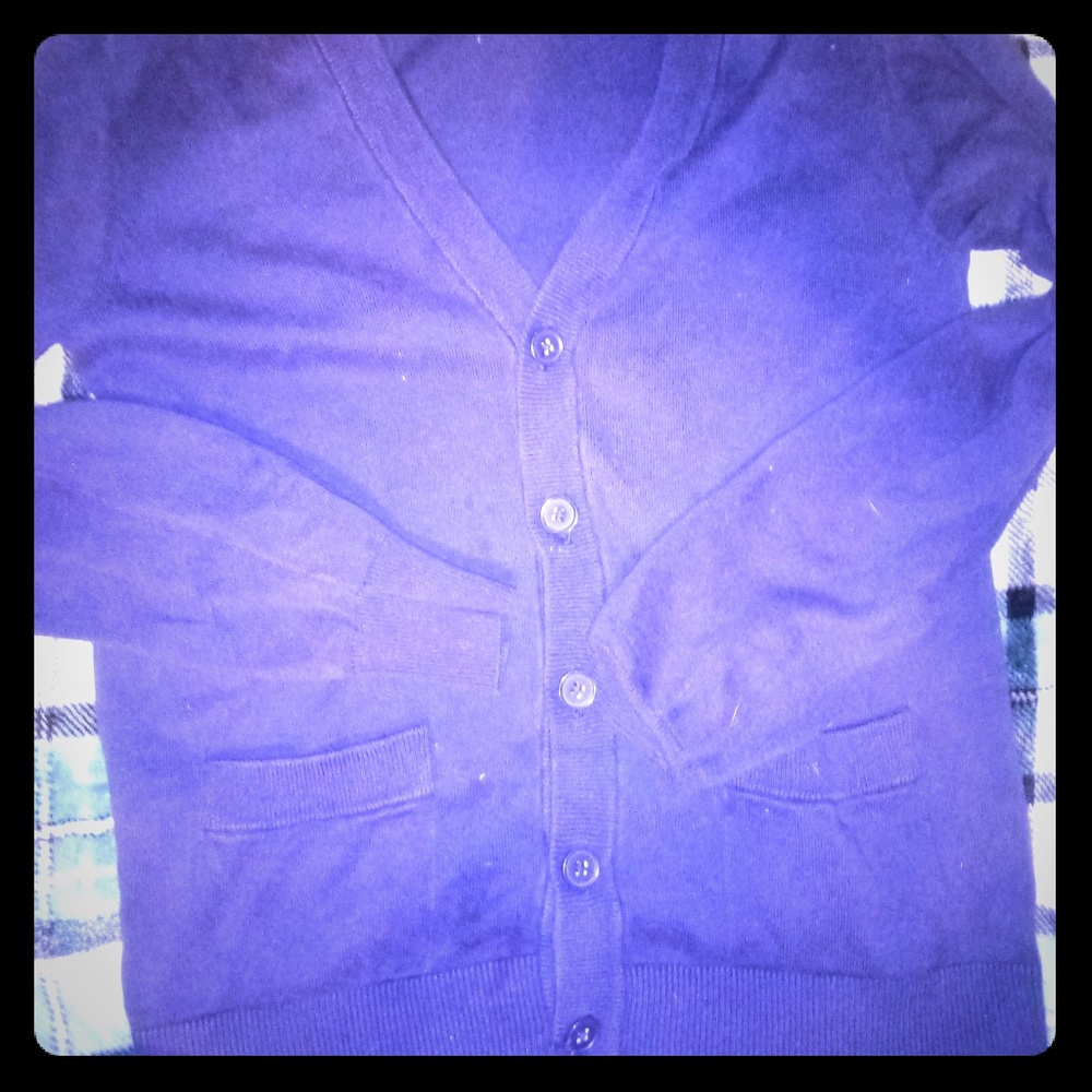 Blue cardigan School sweater